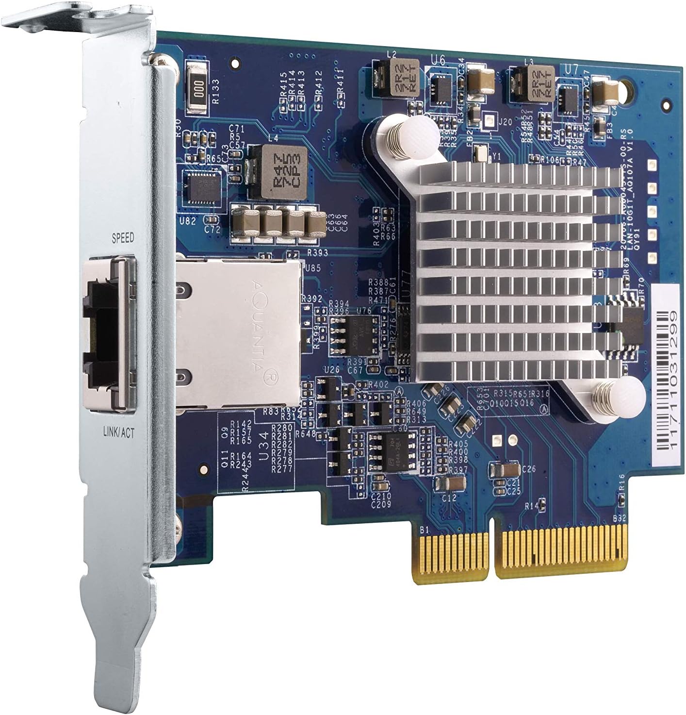 QNAP QXG-10G1T Single-Port (10Gbase-T) 10GbE Network Expansion Card, PCIe Gen3 X4, Low-Profile Bracket Pre-Loaded