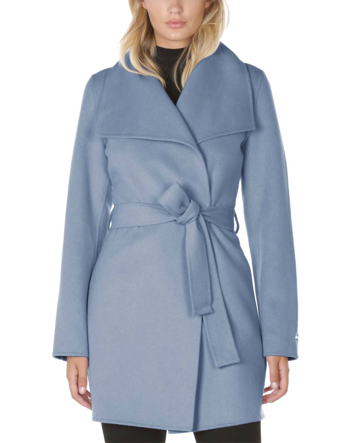 Tahari Ella Double Face Wool Coat, Pale Blue / Xs