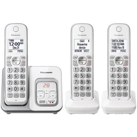 Panasonic Kx-tgd533w Expandable Cordless Phone with Call Block u0026 Answering Machine (3 Handsets) u0026 KX-TGDA50W1 Extra Hand
