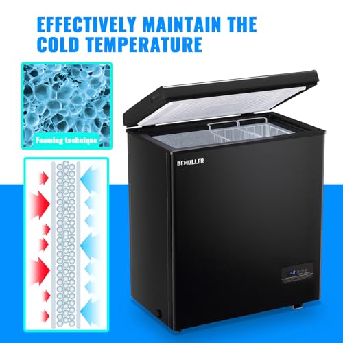 Deep Chest Freezers (Down to -12-50℉) with TWO Removable Baskets Freestanding DEMULLER Freezers