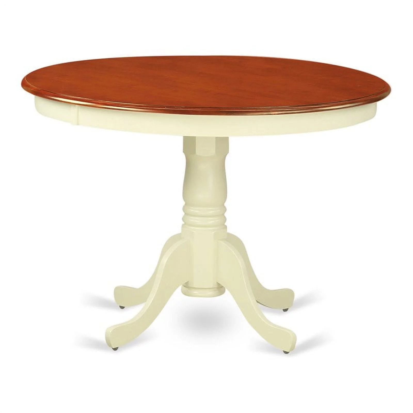 Pemberly Row Round Wood Dining Table in Cream/Cherry
