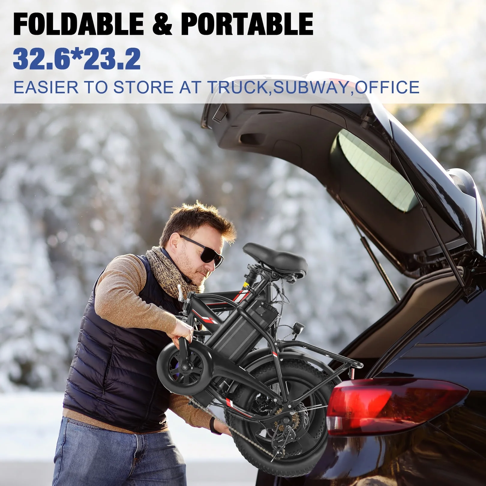 Gocio 3.0 Fat Tire Electric Bike Folding Electric Bicycle for Adults with LCD Display