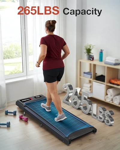 WELLFIT 10% Incline Walking Pad, 3HP 4MPH/7.6MPH 265/350 lb+ Capacity Treadmills for Home, Wide Running Area Treadmill with Mute Remote