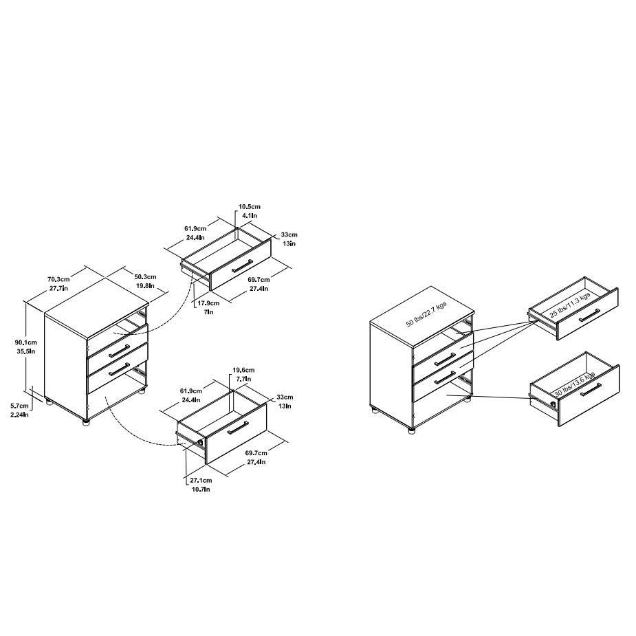 Latitude 4 Drawer Base Cabinet - White - SystemBuild