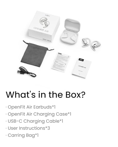 SHOKZ OpenFit Air - Open-Ear Headphones, True Wireless Earbuds, Water Resistant, Secure Earhooks for Daily Use, Black