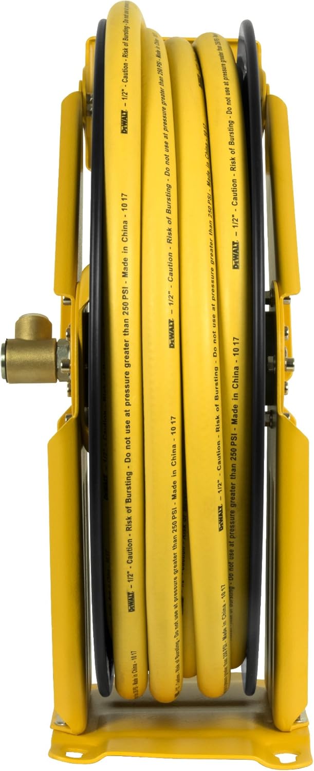 DEWALT DXCM024-0344 Double Arm Hose Reel with 1/2" x 50' Premium Rubber Hose