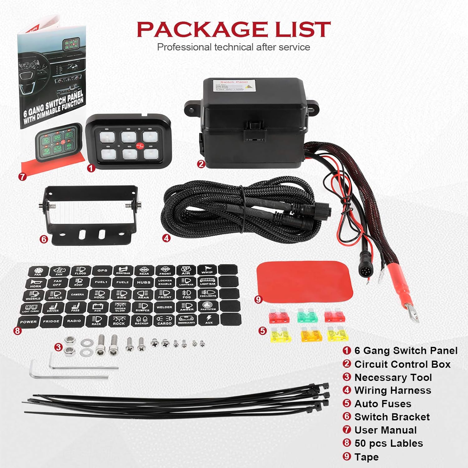 ALAVENTE Universal 6 Gang Switch Panel