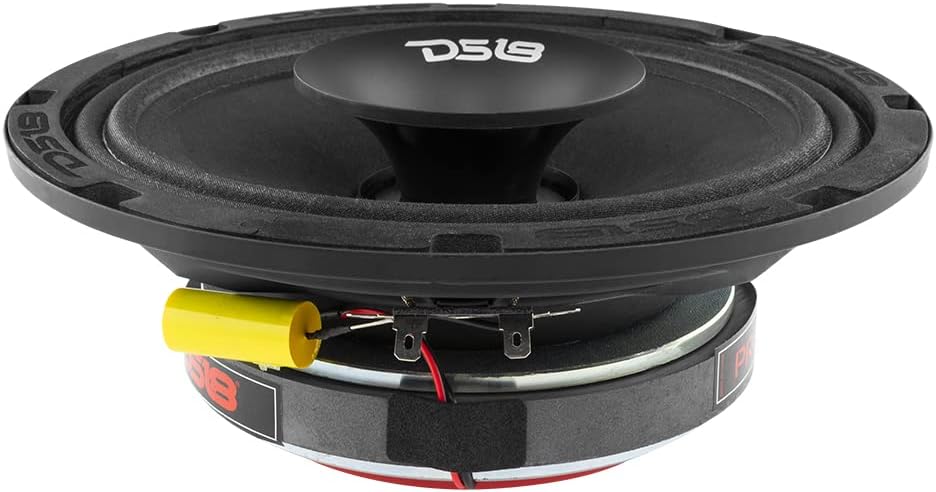 DS18 PRO-HY8MSL 8" Shallow Hybrid Mid-Range Car Audio Loudspeaker with Built-in Driver with Built-in Driver and Grill Included 400W Max 200W RMS 8