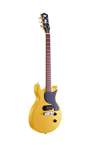 IYV 6 String ILJR-200 Solid Basswood Body Electric Guitar, TV Yellow, Right