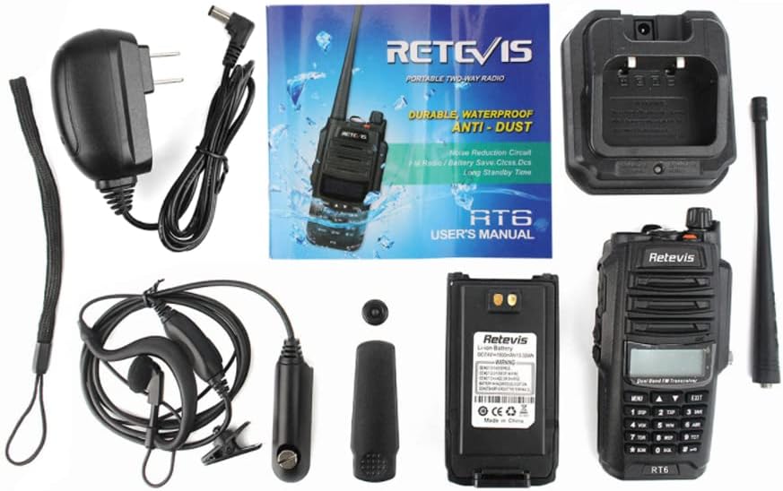 Retevis RT6 Waterproof Dual Band Radio,Walkie Talkies Adults,Flashlight,VOX