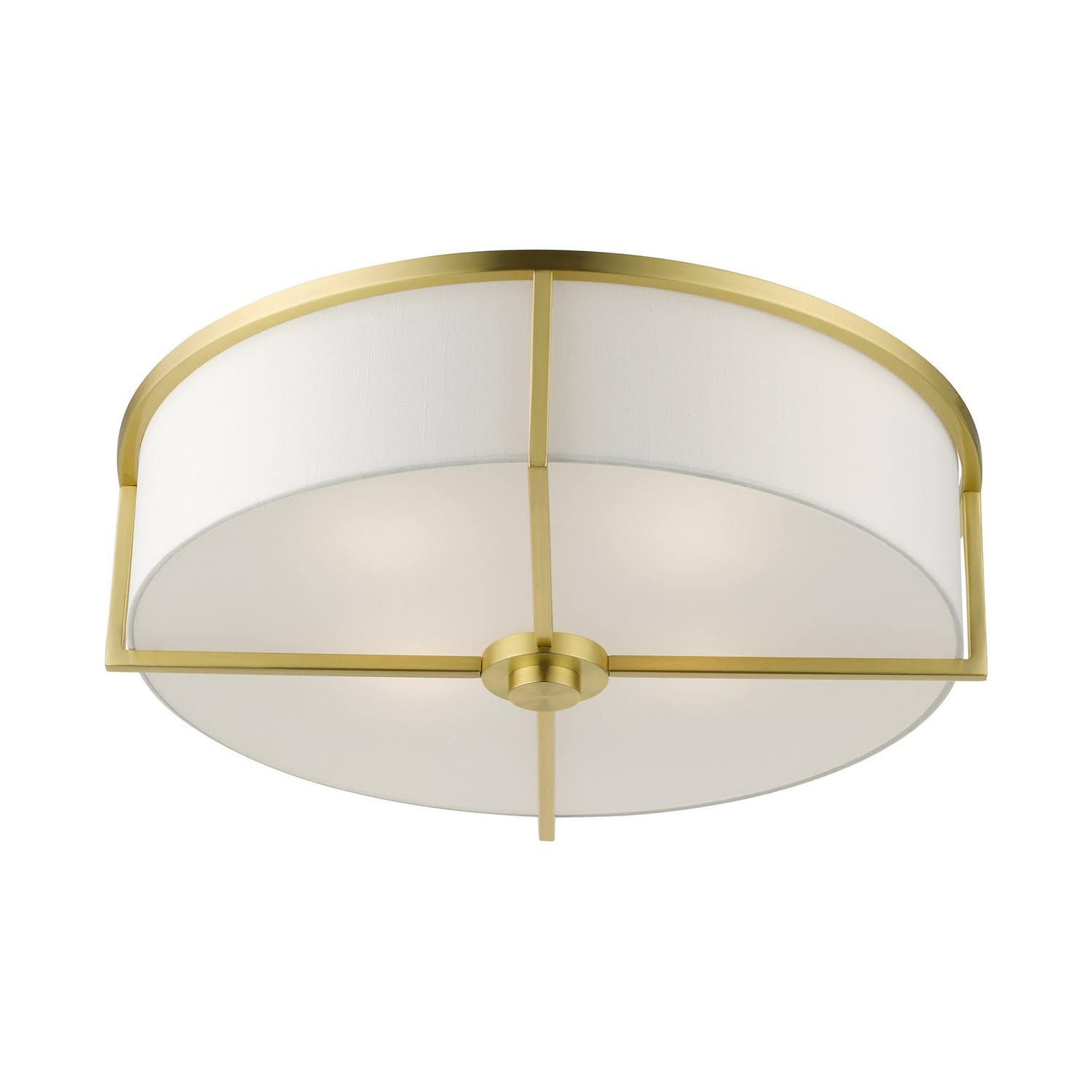 Livex Lighting-51075-12-Wesley - 4 Light Semi-Flush Mount Satin Brass