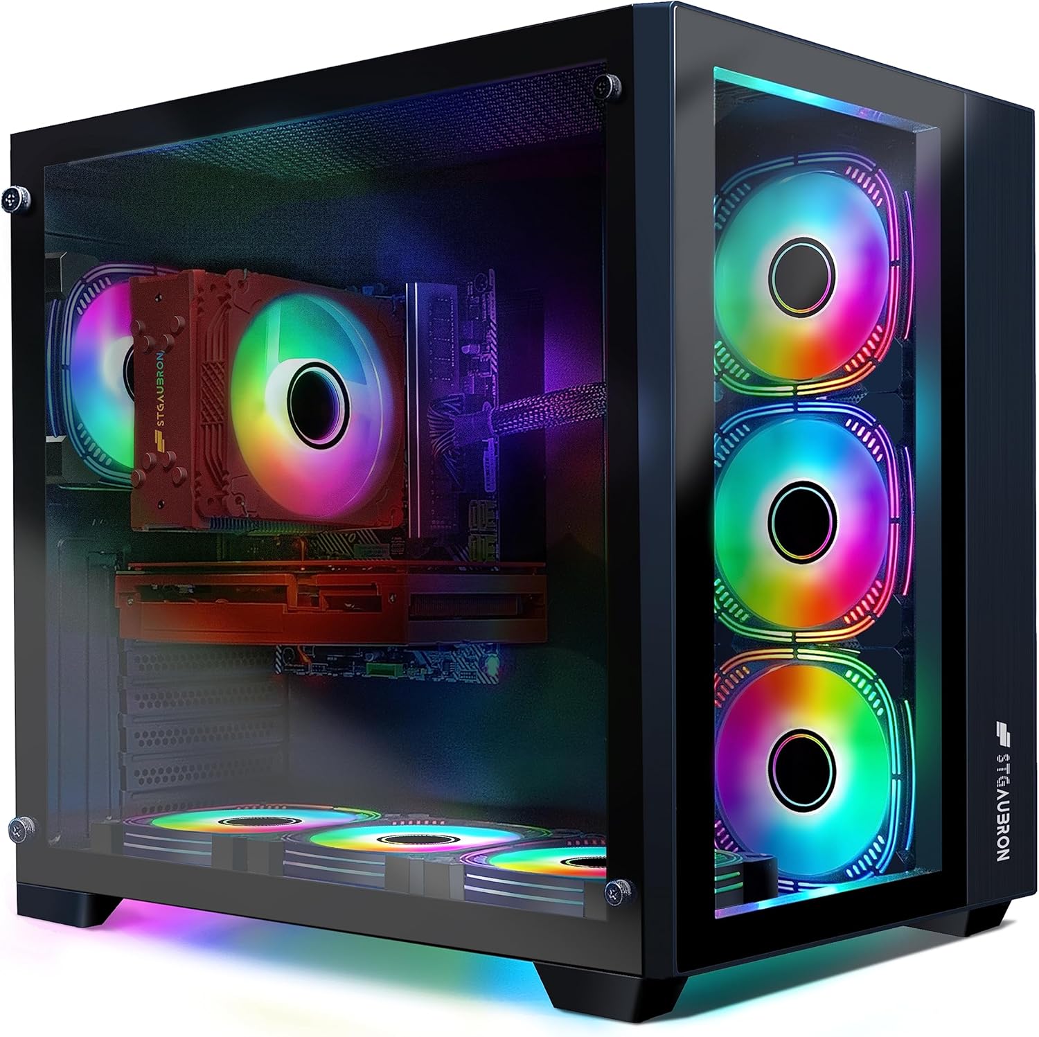 STGAubron Gaming Desktop PC,GeForce RTX 3060 12G GDDR6,Intel Core i7-10700KF up to 5.1G,16G DDR4,1T SSD,WiFi,BT 5.0,RGB Fan x 7