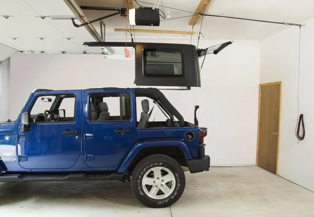 Jeep Hardtop Storage Harken Hoist Lift with Bonus 6 T Knobs for Quick Removal Safe One Person Operation Lifts Evenly 1 Mechanica