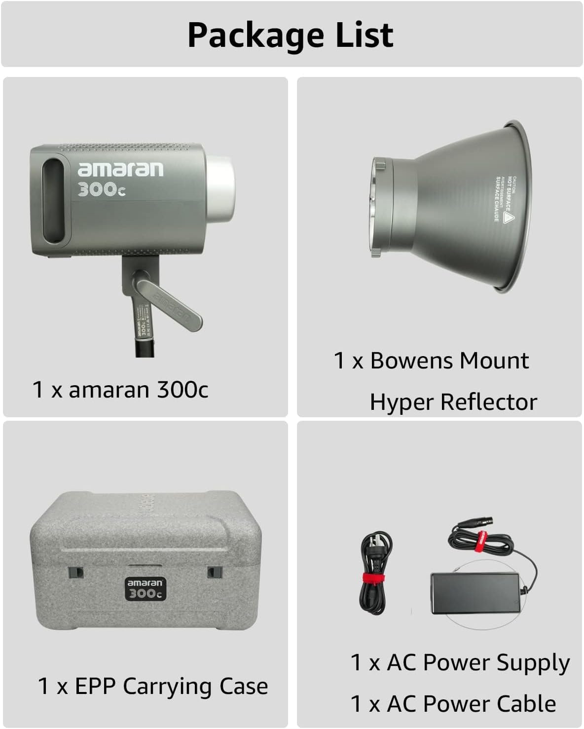 Amaran 300c RGB Studio Light, Bowen Mount LED Video Light with Hyper Reflector Support APP Control