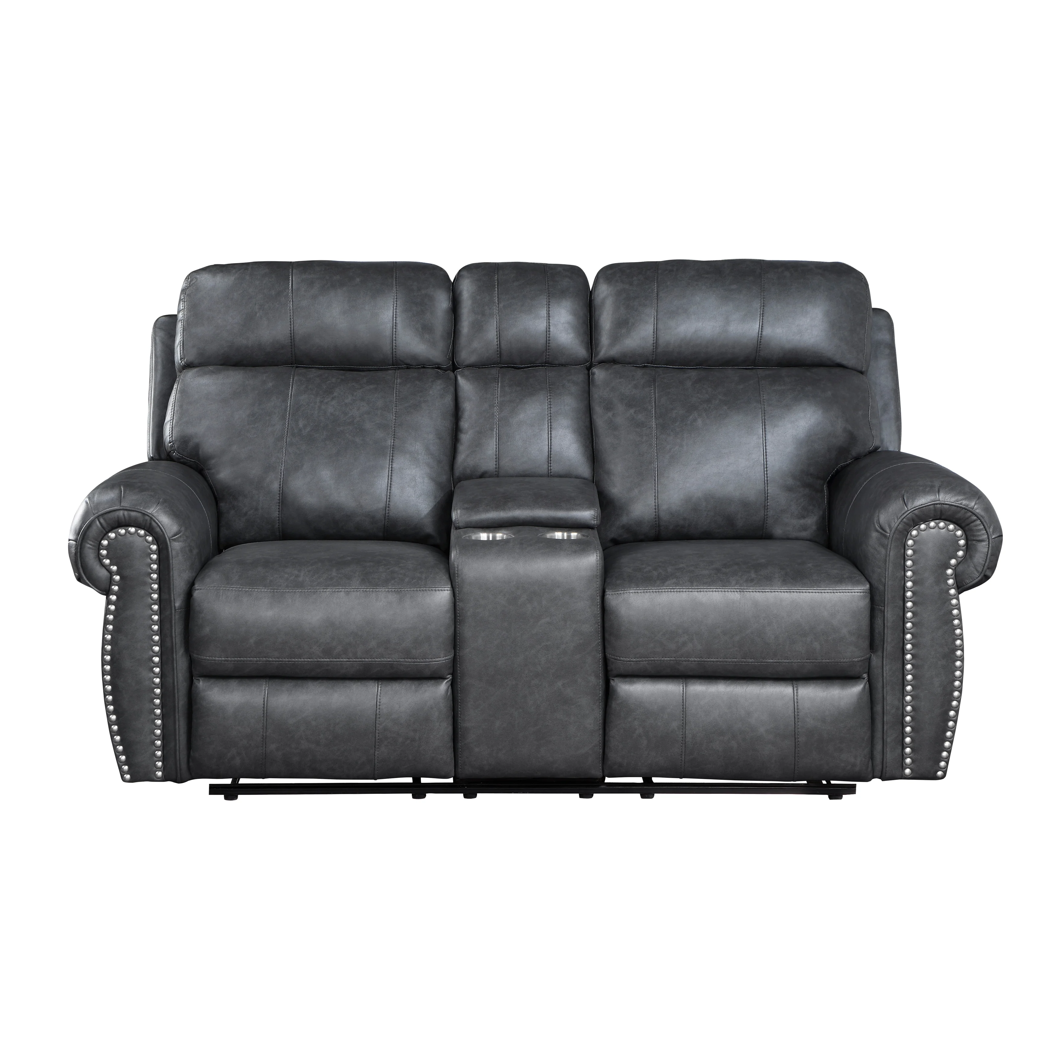 Fremont & Park Chesky Breathable Faux Leather Manual Double Reclining Loveseat Brown
