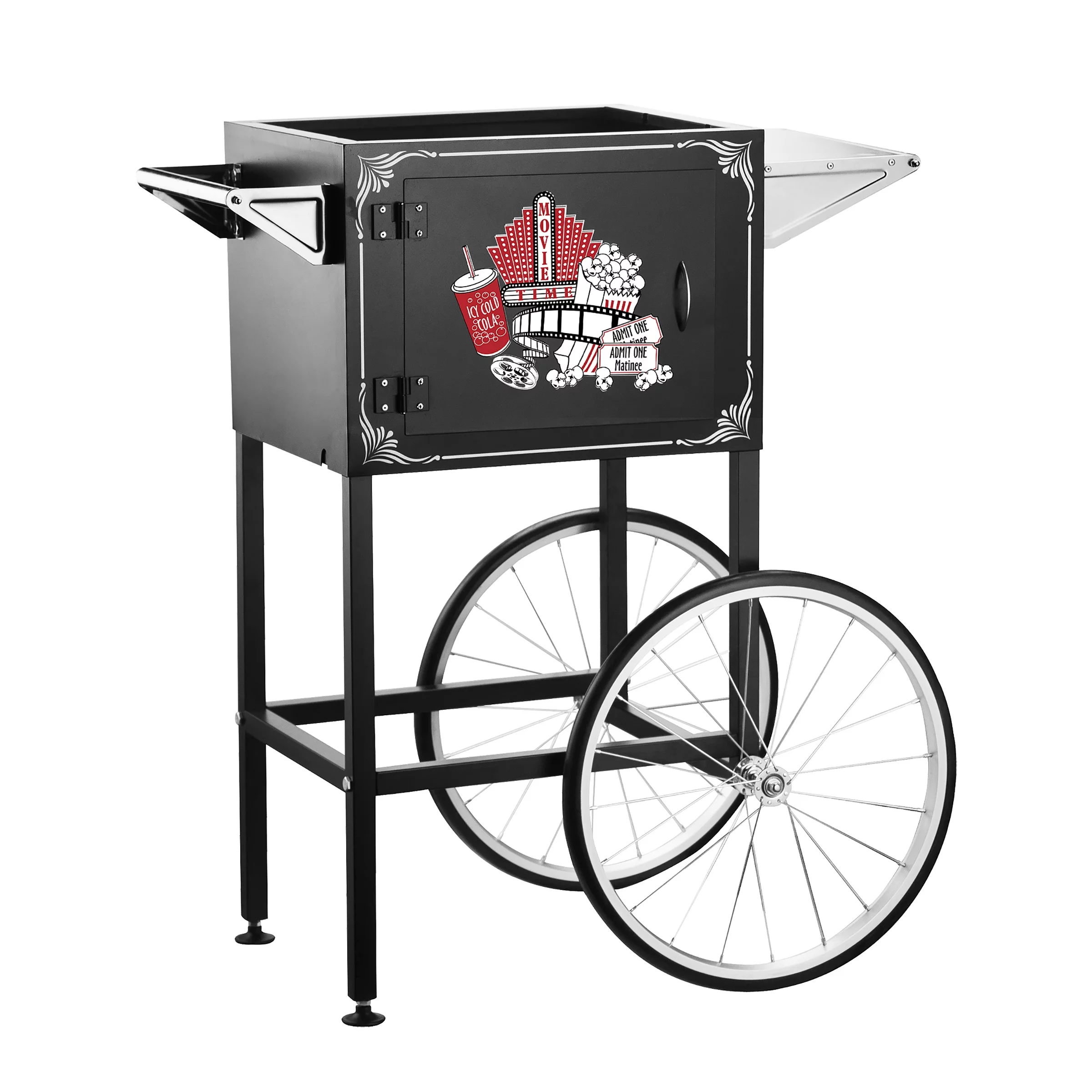 TopStar Black Commercial Quality Popcorn Machine with Cart, 12oz by Great Northern Popcorn