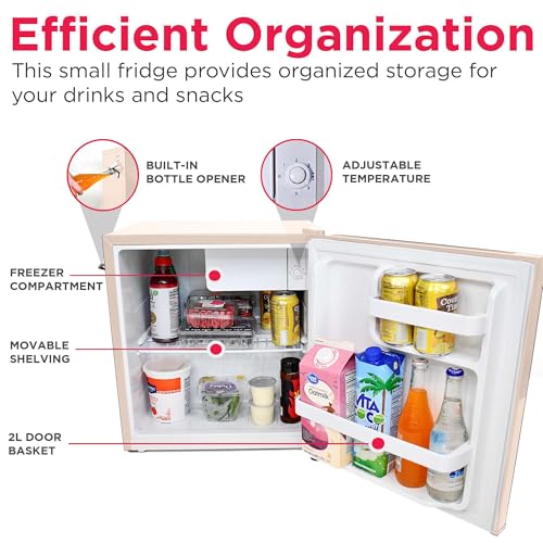 Frigidaire EFR176 Retro Compact Fridge with Chiller Mini Refrigerator with Built-in Bottle Opener for Office, Bedroom, Dorm Room or Cabin