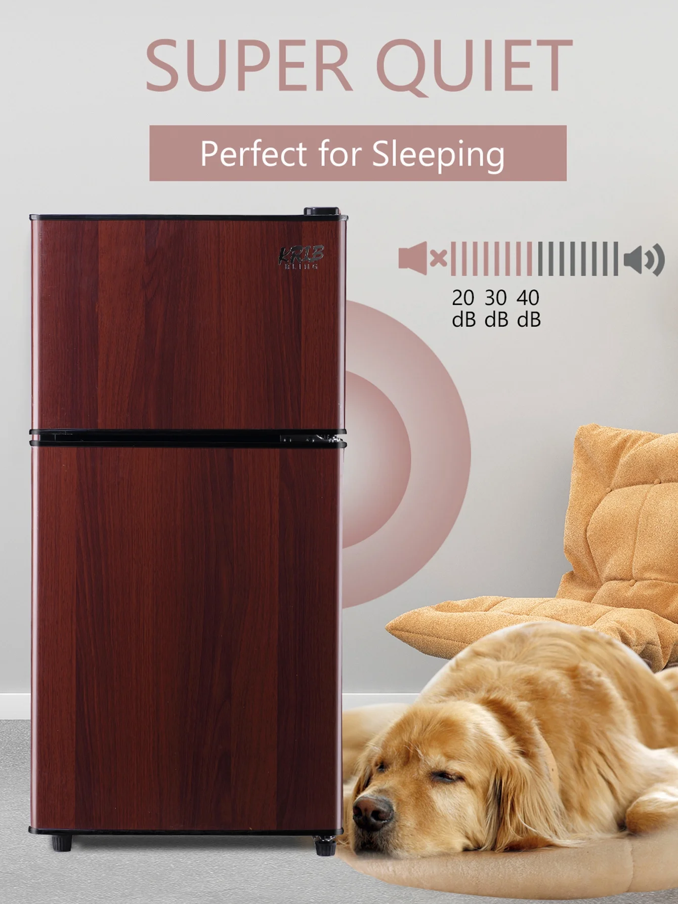 KRIB BLING 3.5 Cu.ft Mini Fridge with 7 Level Thermostat, Compact Refrigerator with Freezer on Top, Ideal for Dorm, Office, Black