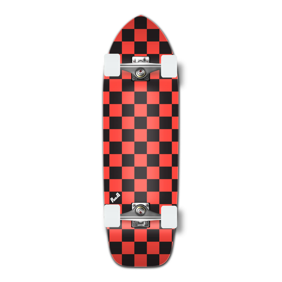 Yocaher Old School Longboard Complete - Checker Orange