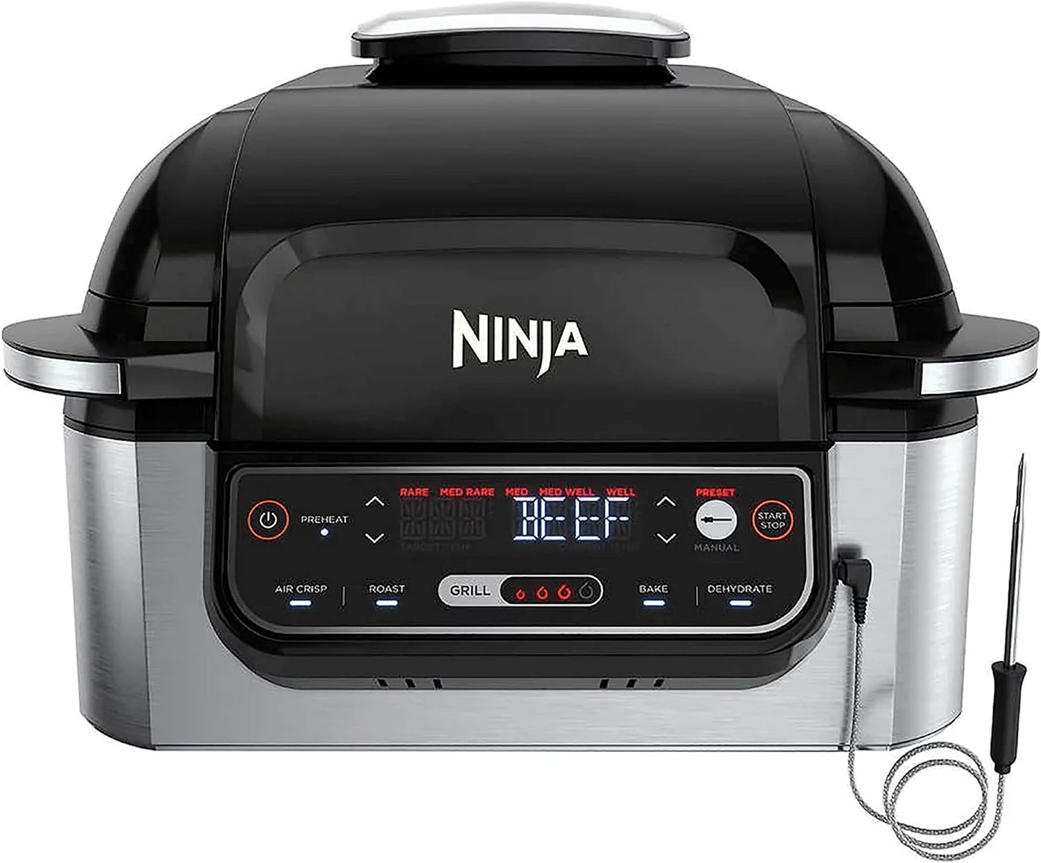 Ninja Foodi 5-in-1 Indoor Grill w/ 4-Quart Air Fryer with Roast, Bake, Dehydrate - Smart Home Appliances