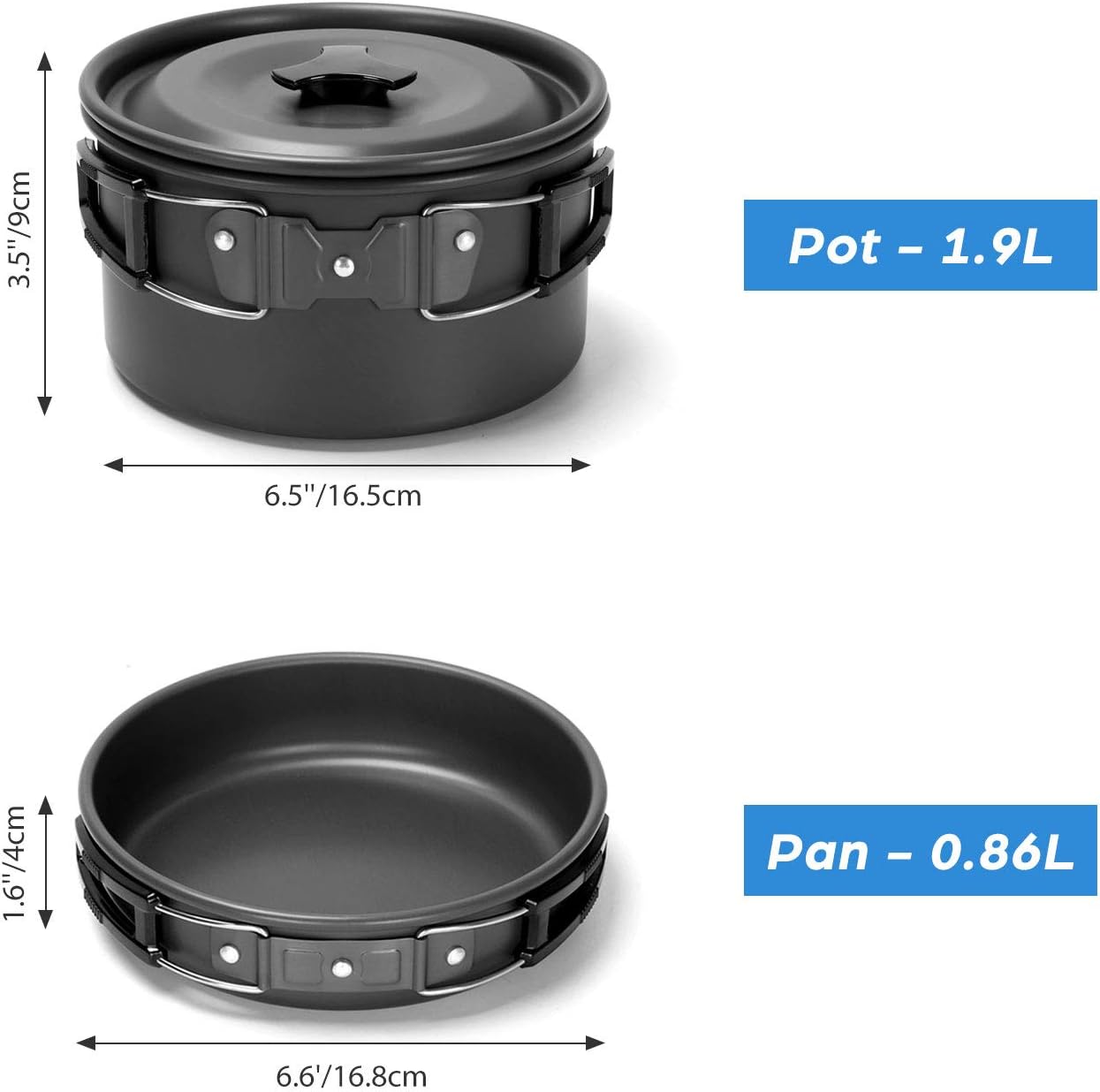 Odoland 16pcs Camping Cookware Set with Folding Camping Stove