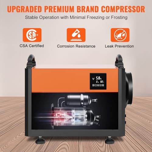 VEVOR Commercial Dehumidifier with Drain Hose for Crawl Spaces, Basements Warehouse & Job Sites