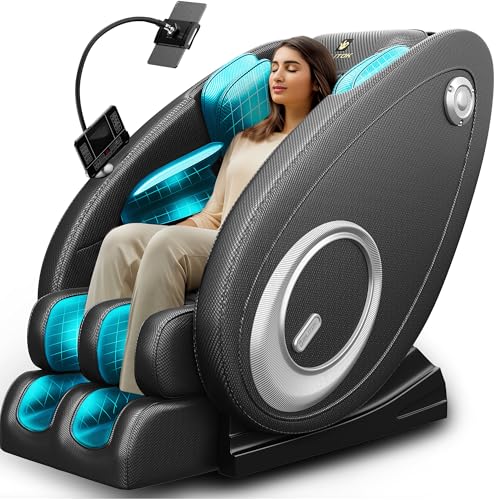 Full Body Massage Chair Recliner with Zero Gravity, Heating, Bluetooth Speaker, Air Compression, Black