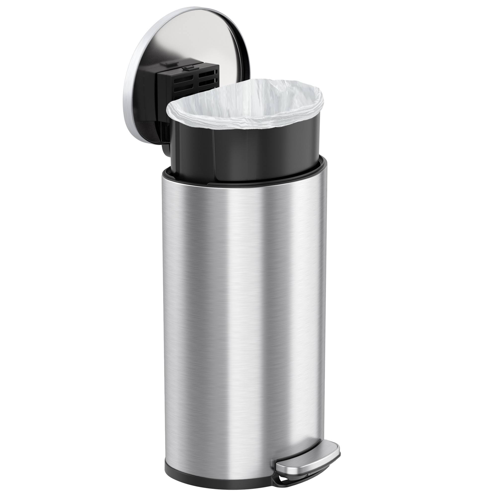 iTouchless SoftStep 8 Gallon Kitchen Step Trash Can with Odor Filter u0026 Removable Inner Bucket, Stainless Steel, 30 LITER Sem