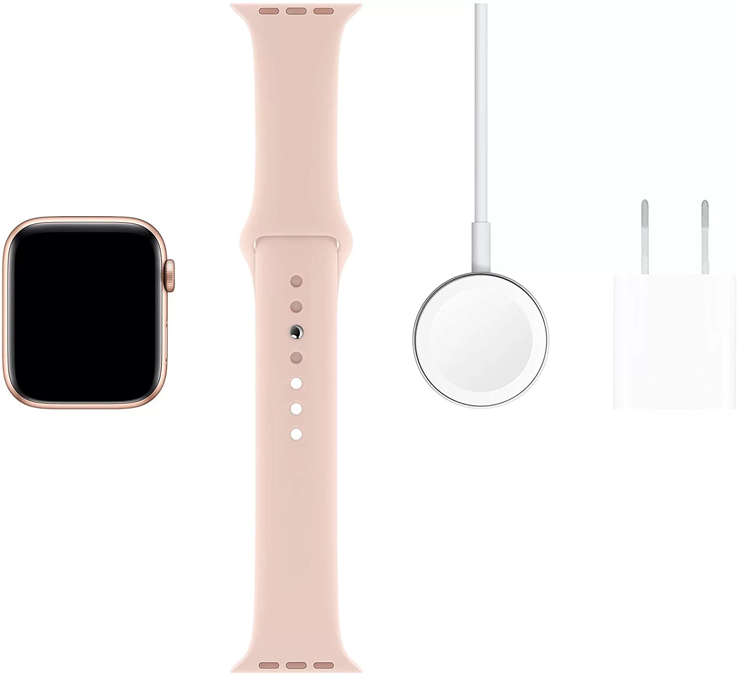 Restored Apple Watch Series 5 (GPS, 40MM) Gold Case + Pink Sand Sport Band -- (Refurbished)