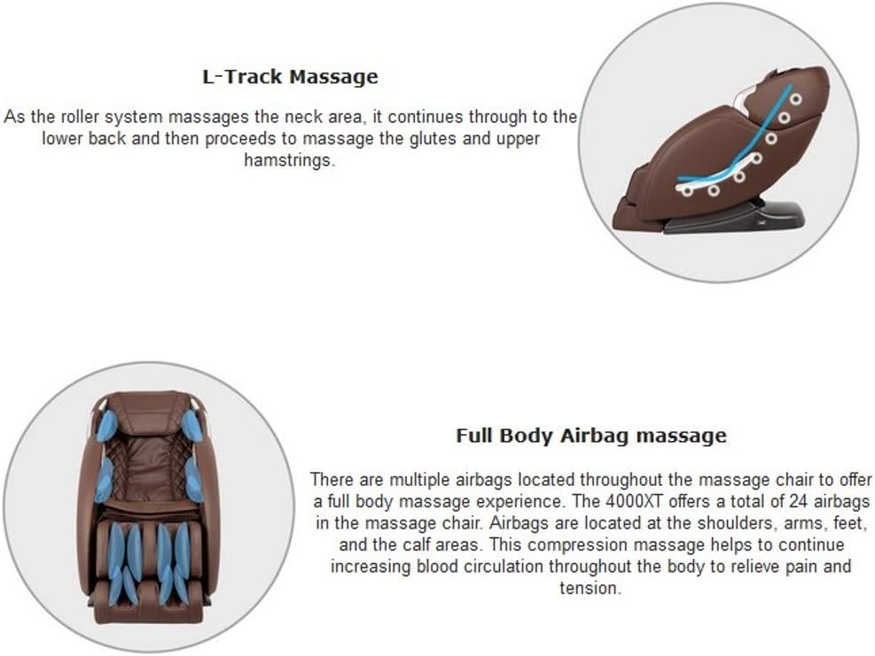 Osaki OS-4000XT Full Body L-Track Massage Chair w 2 Step Zero Gravity - Brown