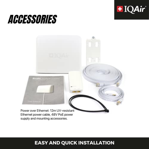IQAir Air Quality Monitor Indoor, Swiss Design, Professional Grade, Detects PM2.5, CO2, AQI, Temperature, Humidity