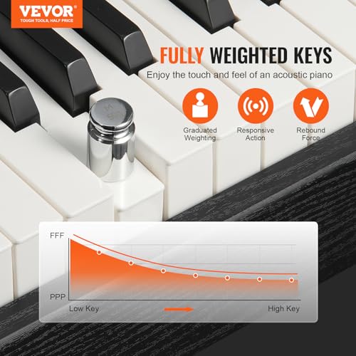 VEVOR Weighted Digital Piano, 88 Key Fully Weighted Keys