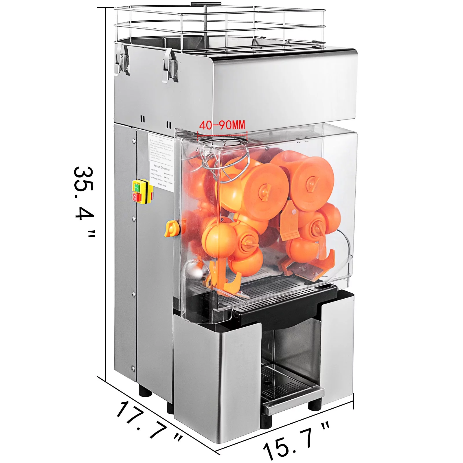 BENTISM 110V Commercial Orange Juicer Machine, Automatic Feeding 120W, 20-30 Oranges Per Minute