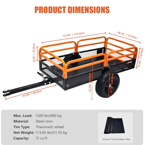 ATV Trailer Steel Dump Cart