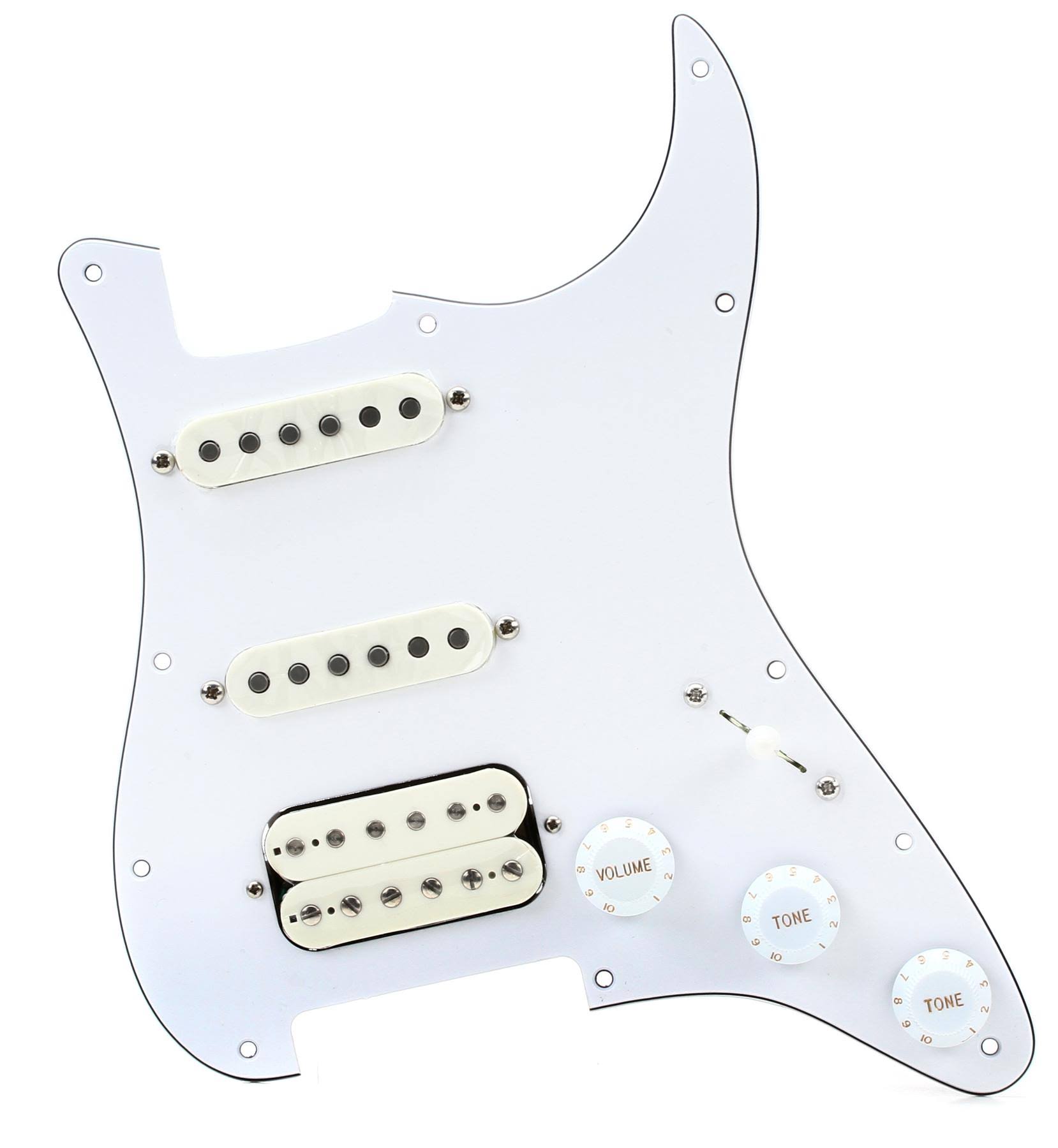 Mojo Tone &58 Quiet Coil Pre-Wired HSS Strat Pickguard - White/Parchment