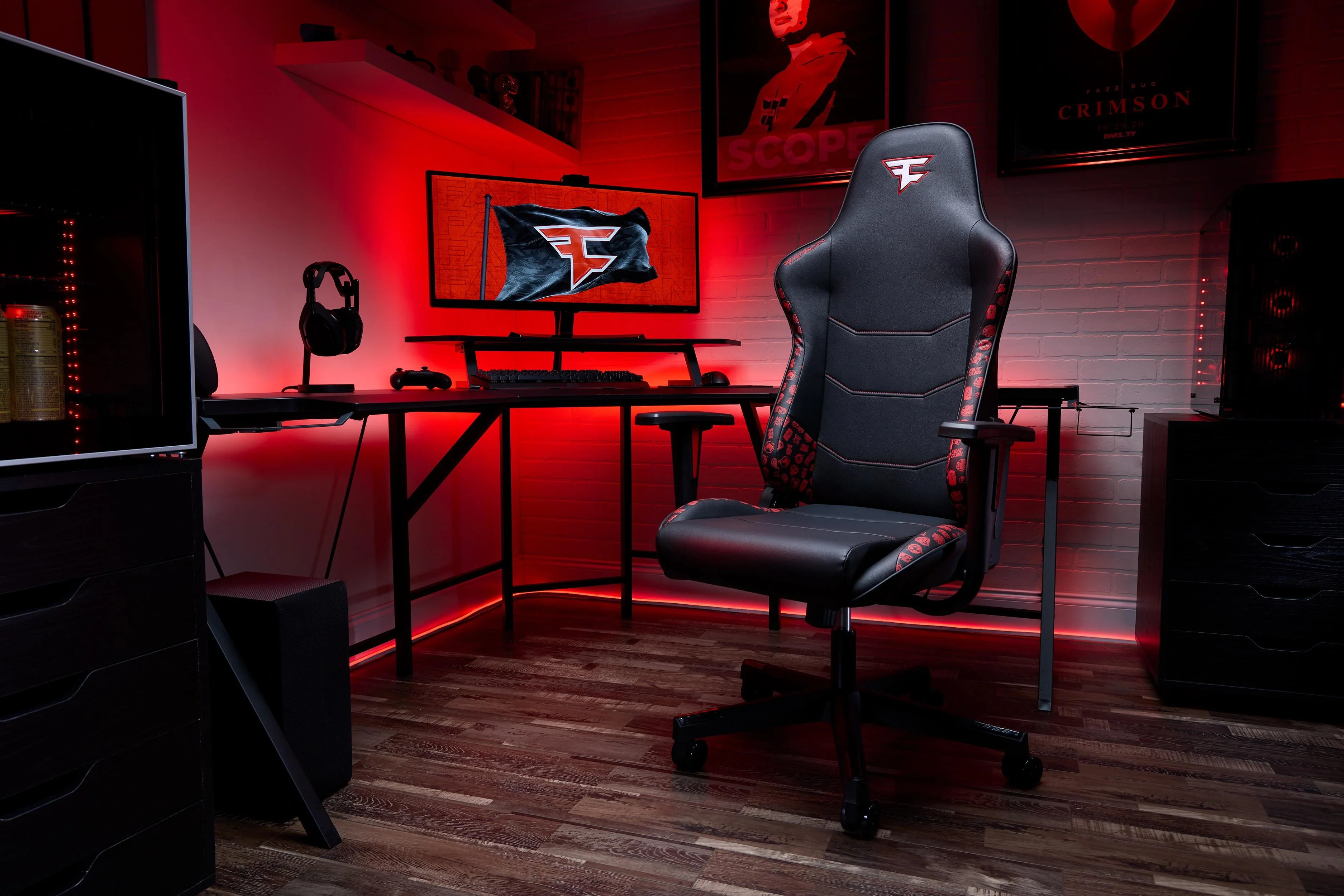 RESPAWN 110 Ergonomic PVC Gaming Chair-Racing Style High Back Office Chair -Integrated Headrest, Recline with Adjustable Tilt Tension & Angle Lock