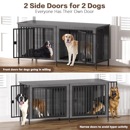 EasyCom 39.96" XL Wooden Large Dog Crate Furniture for Medium and Large Breed