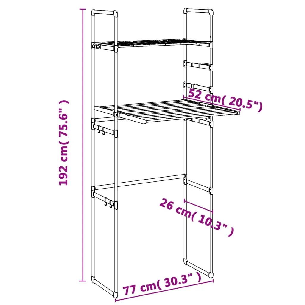 Anself Washing Machine Shelf 30.3"x20.5"x75.6" Aluminum