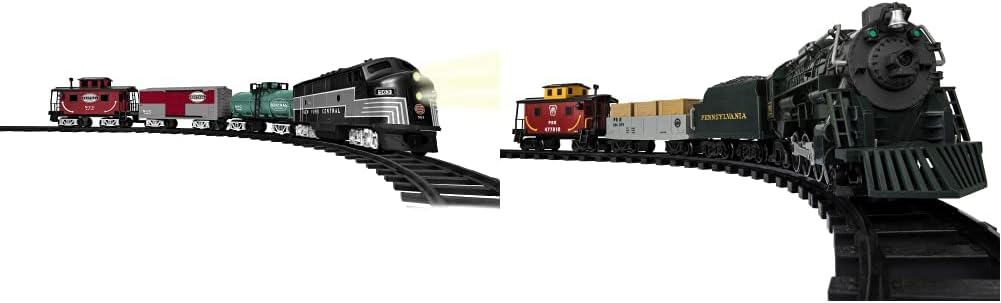 Lionel New York Central Battery-Powered Model Train Set Ready to Play w/Remote Bundle with Ready to Play 12Piece Curved Track Pack and Ready to Play