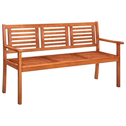 Patio Benches 3-Seater Patio Bench 59.1" Solid Eucalyptus Wood