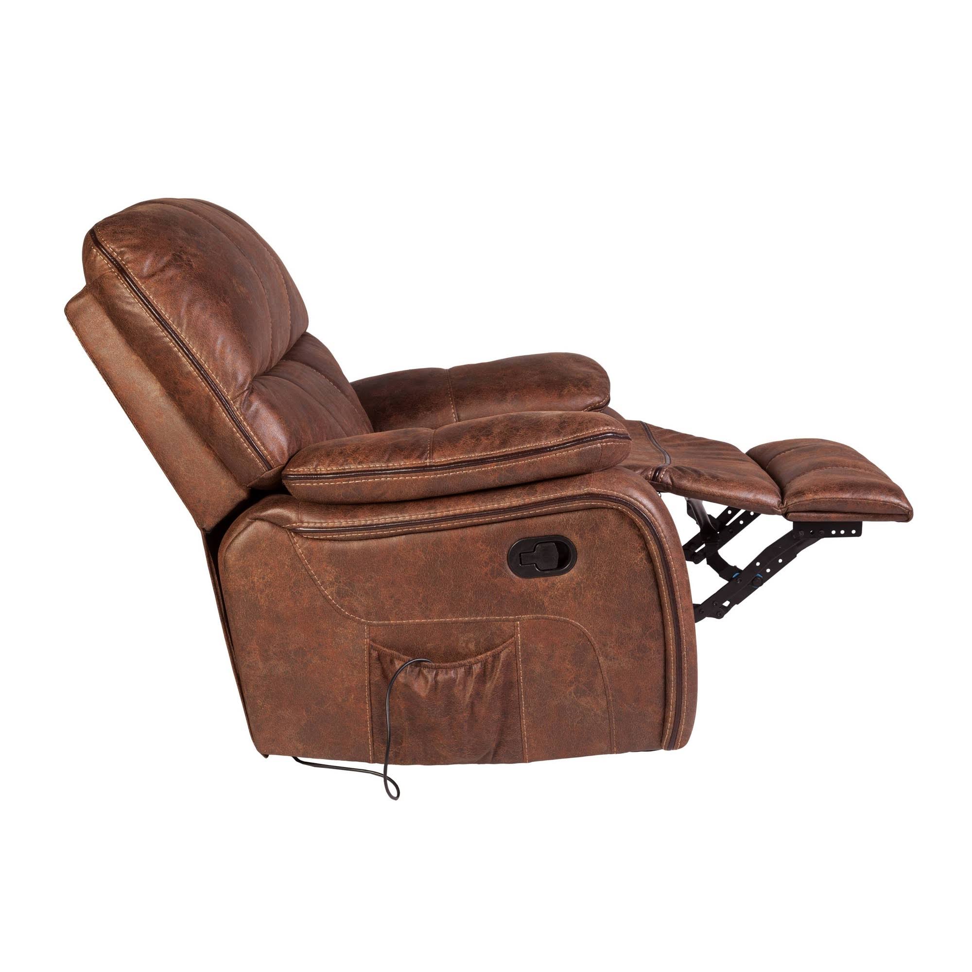 Relaxzen 60-7040M11 Wesson Massage Recliner, Brown