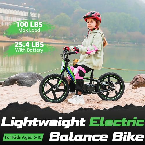 OLALA Electric Dirt Bike for Kids Aged 3-6, 170W Racing Grade Electric Motorcycle, New Aluminum Frame with 2 Power Modes, 24V Detachable Battery