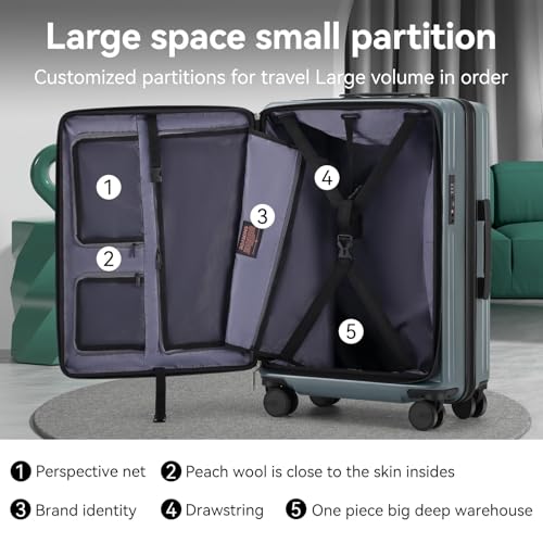 ROAMING Grace Expandable Carry On Luggage Airline Approved, 20 Inch Hardside Carry On Suitcase with Wheels