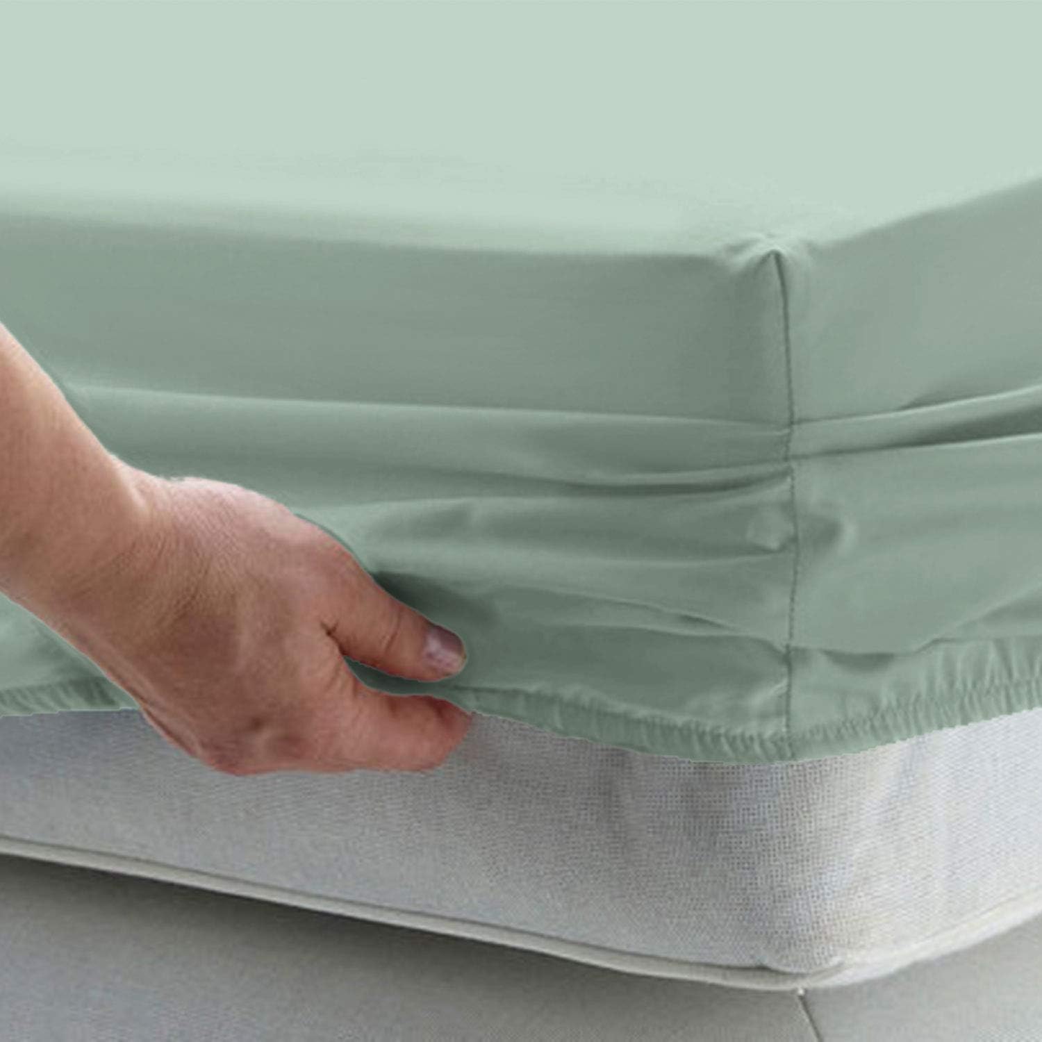 Pizuna 800 Thread Count Cotton California-King-Sheet-Set White, 100% Long-Staple-Cotton Smooth Sateen Sheets