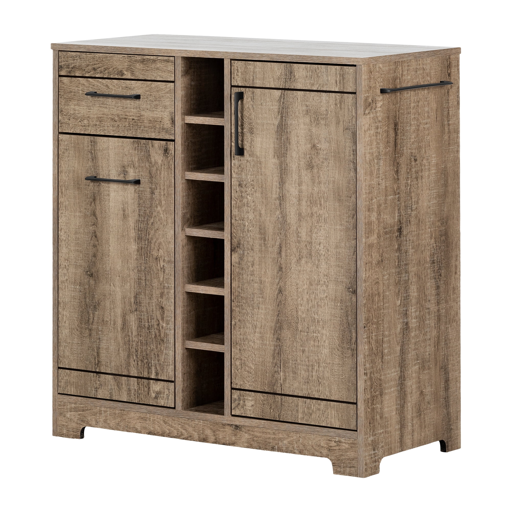 South Shore Vietti Bar Cabinet with Storage, Weathered Oak