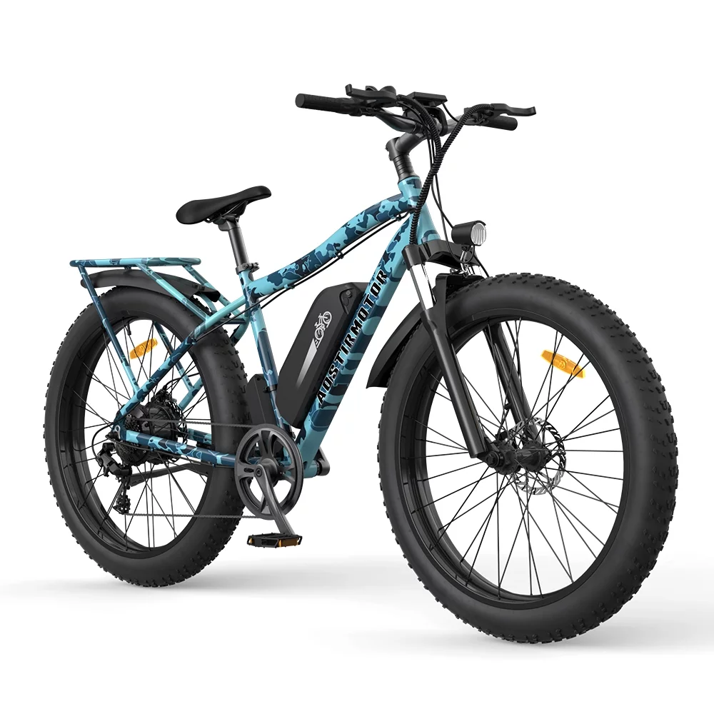 Aostirmotor Electric Mountain Bike 750W 48V13AH Removable Lithium Battery& Pedal Assist Fat Tire Electric Bicycle for Adults