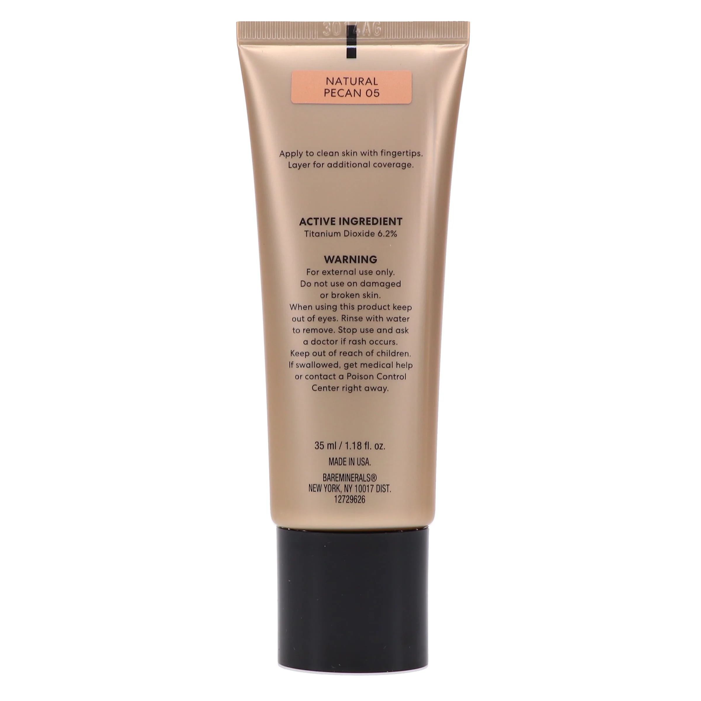 bareMinerals Complexion Rescue Tinted Hydrating Gel Cream Broad Spectrum SPF 30 Natural Pecan 05 1.18 oz