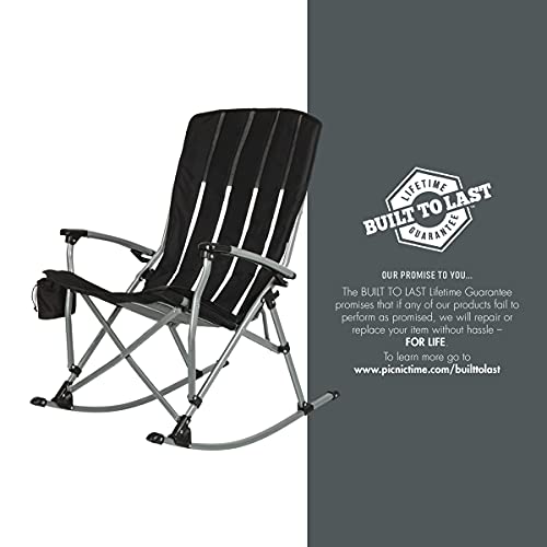PICNIC TIME Outdoor Rocking Camp Chair - XL Heavy Duty Camping Chair for Adults