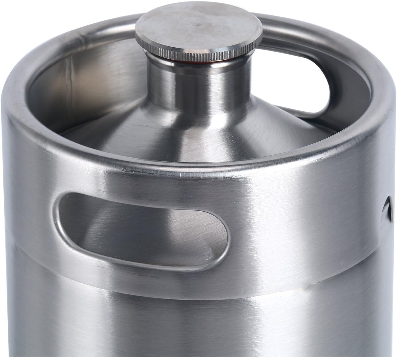 128 OZ Mini Keg Growler Canteen Craft Beer Homebrewing Home Brew Stainless Steel Beer Barrel Holds Beer Silver (128oz Growler) Pack of 2
