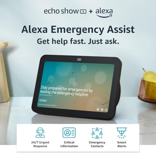 Amazon Echo Show 8 (newest model), With Spatial Audio, Smart Home Hub, and Alexa, Charcoal - Radiant Selections